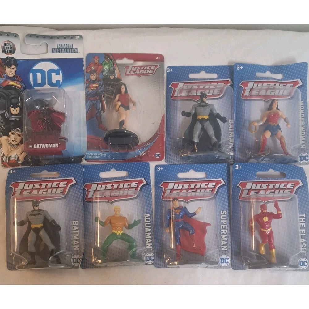 DC Justice League Figures Lot Batman Superman Flash Wonder Woman Aquaman